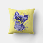 キュート抽象芸術ブルーチワワ装飾用クッション クッション (裏面)