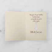 キュート抽象芸術ミニマル折り紙ホリデーキツネフォレスト カード (内部)