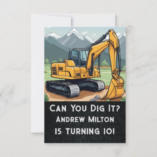 キュート掘削機建築設備掘削機 招待状 (正面)
