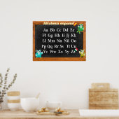 キュート教授Owl Buho Alfabeto espainol ポスター (キッチン)