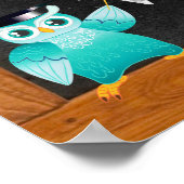 キュート教授Owl Buho Alfabeto espainol ポスター (角)