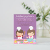 キュート料理ベーキングバースデーパーティ招待状 招待状 (スタンド正面)