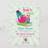 キュート新学期オープンハウス新学期 招待状 (正面/裏面)