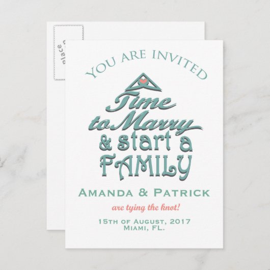 キュート日付を保存 案内ポストカード (正面/裏面)