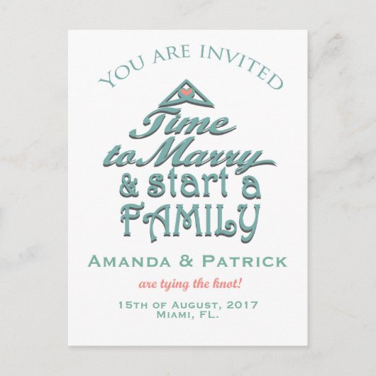 キュート日付を保存 案内ポストカード (正面)