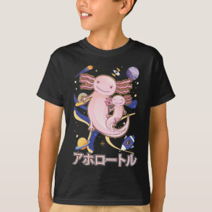 キュート日本のアクソロトルファミリー銀河系アニメ Tシャツ
