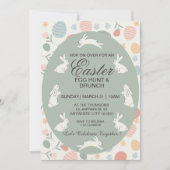 キュート春ブンニースイースターエッグ狩り 招待状 (正面)