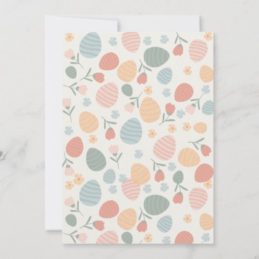 キュート春ブンニースイースターエッグ狩り 招待状 (裏面)