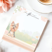 キュート春ヨークシャーテリアパーソナライズされたフローラ ノートパッド