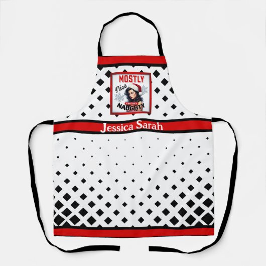 キュート時々いけなレトロクリスマスピンナップ エプロン (正面)