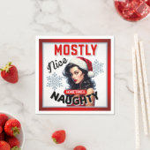 キュート時々いけなレトロクリスマスピンナップ スタンダードカクテルナプキン (インサイチュ)