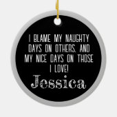 キュート時々いけなレトロクリスマスピンナップ セラミックオーナメント (裏面)