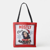 キュート時々いけなレトロクリスマスピンナップ トートバッグ (裏面)