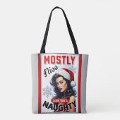 キュート時々いけなレトロクリスマスピンナップ トートバッグ (裏面)