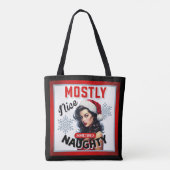 キュート時々いけなレトロクリスマスピンナップ トートバッグ (裏面)