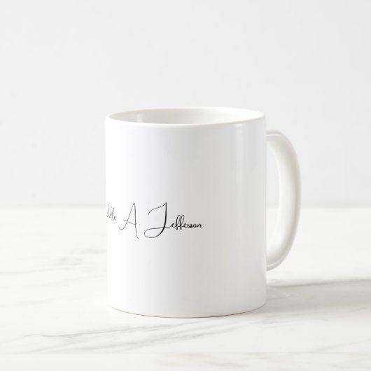 キュート書道クリエイティブトレンディー名前をカスタムする コーヒーマグカップ (正面右)