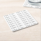 キュート書道クリエイティブトレンディー名前をカスタムする スクエアペーパーコースター (アングル)