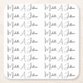 キュート書道クリエイティブトレンディー名前をカスタムする スクエアペーパーコースター (正面)