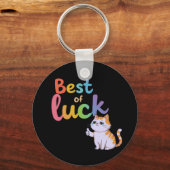 キュート最高のな運運：おもしろいを広げて猫グッド キーホルダー (正面)