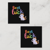 キュート最高のな運運：おもしろいを広げて猫グッド スクエア名刺 (正面/裏面)