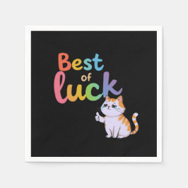 キュート最高のな運運：おもしろいを広げて猫グッド スタンダードカクテルナプキン