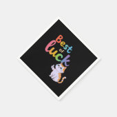 キュート最高のな運運：おもしろいを広げて猫グッド スタンダードカクテルナプキン (角)