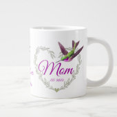 キュート最高のママエバーハートハミングバード ジャンボコーヒーマグカップ (右)