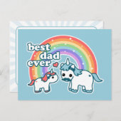 キュート最高のユニコーンパパエバー ポストカード (正面/裏面)