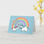 キュート最高のユニコーンパパ カード (黄色い花)