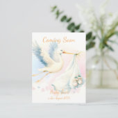 キュート来ストーク近日発表招待状 ポストカード (スタンド正面)