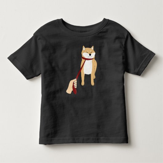 キュート柴犬ノペ – ドージミーム トドラーTシャツ (正面)