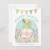 キュート格言バニーチック春パステルハッピーイースター シーズンポストカード (正面/裏面)