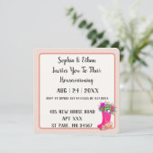 キュート植物学モダンミニマル引っ越し祝いパーティー 招待状 (スタンド正面)