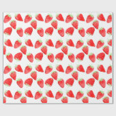 キュート植物性ガーリートレンディーストロベリー誕生日 ラッピングペーパー (フラット)