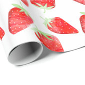 キュート植物性ガーリートレンディーストロベリー誕生日 ラッピングペーパー (ロールコーナー)