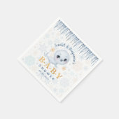 キュート極印北極ベビーシャワー スタンダードカクテルナプキン (角)