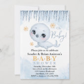 キュート極印北極ベビーシャワー 招待状 (正面)