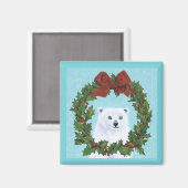 キュート極熊クリスマスリーススノーマグネット マグネット (正面/裏面)