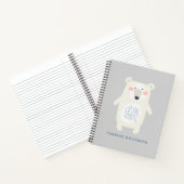 キュート極熊グレーパーソナライズされたスクール ノートブック (内部)