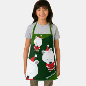 キュート極熊サンタグリーンメリークリスマス エプロン (インサイチュ)