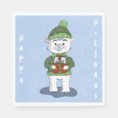 キュート極熊ブルークリスマスペーパーナプキン スタンダードランチョンナプキン (正面)