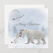 キュート極熊ワイルドワイアゼルサンタウィンタークリスマス シーズンカード (正面/裏面)