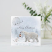 キュート極熊ワイルドワイアゼルサンタウィンタークリスマス シーズンカード (スタンド正面)