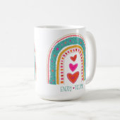 キュート楽しむトゥデイおもしろい虹のインスピレーション コーヒーマグカップ (正面右)