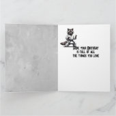 キュート武術アーツラクーンカスタム誕生日 カード (内部)