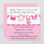 キュート気のあるそぶりをしたブラリンジェリーブライダルシャワー招待 招待状 (正面/裏面)