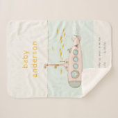 キュート水中潜水艦モノグラムベビースタット シェルパブランケット (正面(横))