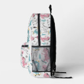 キュート水彩恐竜の模様デザインカスタム プリントバックパック (右)