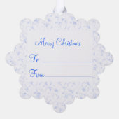 キュート氷山ブルーフィリグリーリスChristmas Orna オーナメントカード (裏面)