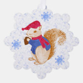 キュート氷山ブルーフィリグリーリスChristmas Orna オーナメントカード (正面)